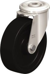 Blickle - 5" Diam x 1-37/64" Wide x 5-29/32" OAH Hollow Kingpin Mount Swivel Caster - Heat-Resistant Phenolic Resin, 330 Lb Capacity, Plain Bore Bearing, Hollow Kingpin Stem - Exact Tooling