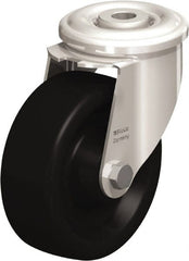 Blickle - 4" Diam x 1-1/2" Wide x 4-59/64" OAH Hollow Kingpin Mount Swivel Caster - Heat-Resistant Phenolic Resin, 330 Lb Capacity, Plain Bore Bearing, Hollow Kingpin Stem - Exact Tooling