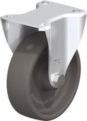Blickle - 5" Diam x 1-9/16" Wide x 5-7/8" OAH Top Plate Mount Rigid Caster - Heat-Resistant Nylon, 660 Lb Capacity, Plain Bore Bearing, 3-15/16 x 3-3/8" Plate - Exact Tooling