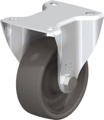 Blickle - 4" Diam x 1-1/2" Wide x 4-59/64" OAH Top Plate Mount Rigid Caster - Heat-Resistant Nylon, 550 Lb Capacity, Plain Bore Bearing, 3-15/16 x 3-3/8" Plate - Exact Tooling