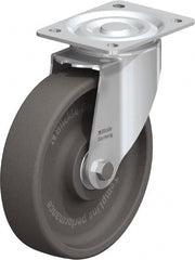 Blickle - 8" Diam x 2" Wide x 9-1/4" OAH Top Plate Mount Swivel Caster - Heat-Resistant Nylon, 770 Lb Capacity, Ball Bearing, 5-1/2 x 4-3/8" Plate - Exact Tooling