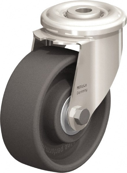 Blickle - 4" Diam x 1-1/2" Wide x 4-59/64" OAH Hollow Kingpin Mount Swivel Caster - Heat-Resistant Nylon, 330 Lb Capacity, Ball Bearing, Hollow Kingpin Stem - Exact Tooling