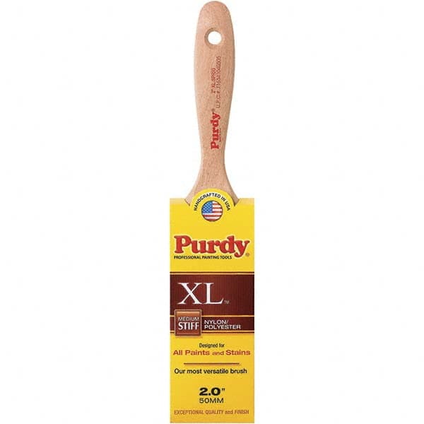 Purdy - 2" Flat Synthetic Trim Brush - 2-11/16" Bristle Length, 2-11/16" Wood Beavertail Handle - Exact Tooling