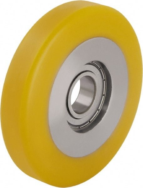 Blickle - 5 Inch Diameter x 63/64 Inch Wide, Polyurethane-Elastomer Blickle Extrathane Caster Wheel - 605 Lb. Capacity, 13/16 Inch Axle Diameter, Ball Bearing - Exact Tooling