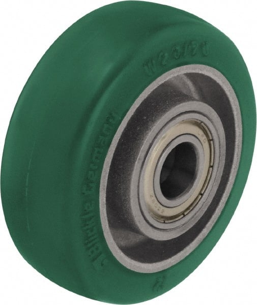 Blickle - 3 Inch Diameter x 1-37/64 Inch Wide, Polyurethane-Elastomer Blickle Softhane Caster Wheel - 506 Lb. Capacity, 19/32 Inch Axle Diameter, Ball Bearing - Exact Tooling