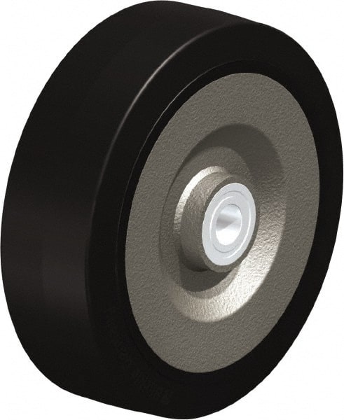 Blickle - 10 Inch Diameter x 3-9/64 Inch Wide, Solid Rubber Caster Wheel - 2,200 Lb. Capacity, 1 Inch Axle Diameter, Ball Bearing - Exact Tooling