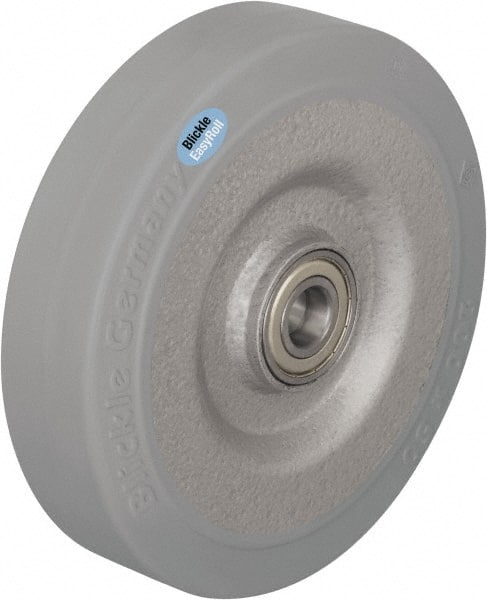 Blickle - 8 Inch Diameter x 1-31/32 Inch Wide, Solid Rubber Caster Wheel - 1,320 Lb. Capacity, 25/32 Inch Axle Diameter, Ball Bearing - Exact Tooling