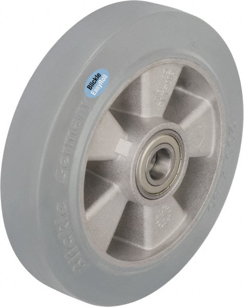 Blickle - 8 Inch Diameter x 1-31/32 Inch Wide, Solid Rubber Caster Wheel - 1,100 Lb. Capacity, 1 Inch Axle Diameter, Ball Bearing - Exact Tooling