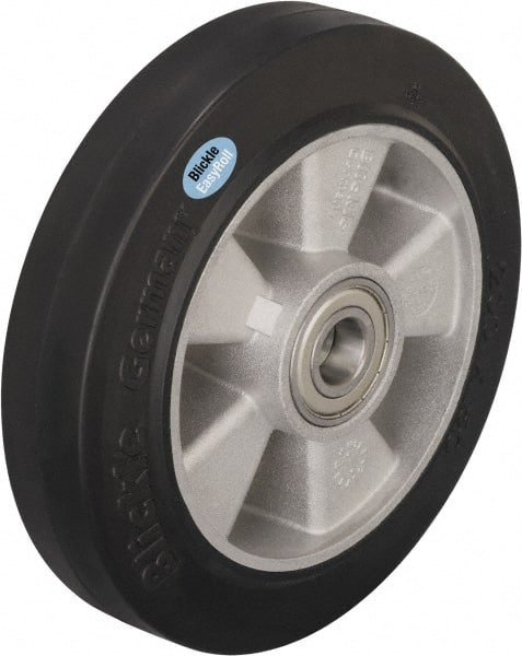 Blickle - 10 Inch Diameter x 1-31/32 Inch Wide, Solid Rubber Caster Wheel - 1,430 Lb. Capacity, 1 Inch Axle Diameter, Ball Bearing - Exact Tooling