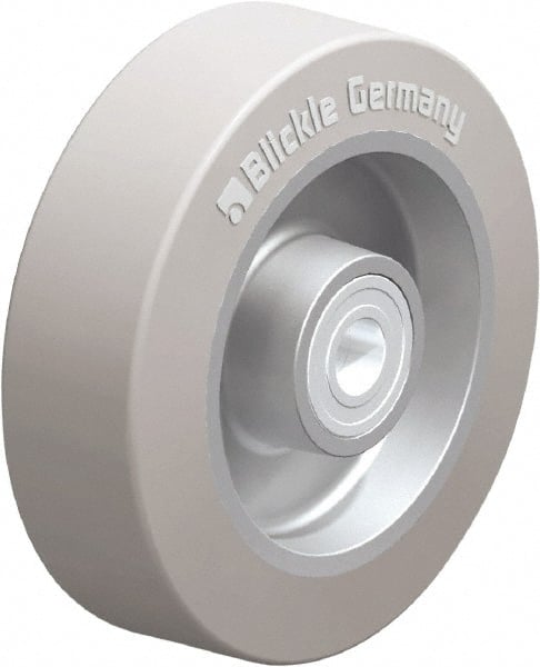 Blickle - 5 Inch Diameter x 1-37/64 Inch Wide, Solid Rubber Caster Wheel - 550 Lb. Capacity, 19/32 Inch Axle Diameter, Ball Bearing - Exact Tooling
