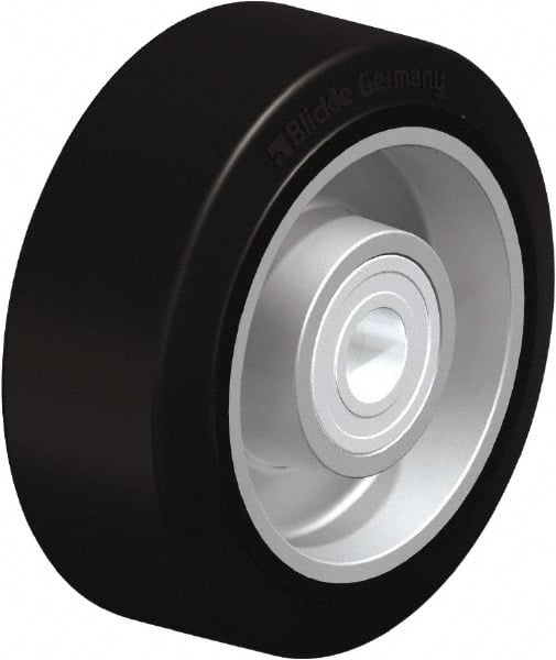 Blickle - 4 Inch Diameter x 1-37/64 Inch Wide, Solid Rubber Caster Wheel - 440 Lb. Capacity, 19/32 Inch Axle Diameter, Ball Bearing - Exact Tooling