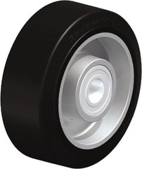 Blickle - 4 Inch Diameter x 1-37/64 Inch Wide, Solid Rubber Caster Wheel - 440 Lb. Capacity, 19/32 Inch Axle Diameter, Ball Bearing - Exact Tooling
