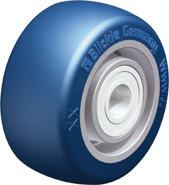 Blickle - 3 Inch Diameter x 1-37/64 Inch Wide, Polyurethane-Elastomer Blickle Besthane Caster Wheel - 506 Lb. Capacity, 19/32 Inch Axle Diameter, Ball Bearing - Exact Tooling