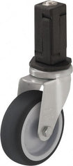 Blickle - 3" Diam x 63/64" Wide x 3-55/64" OAH Stem Mount Swivel Caster - Rubber Elastomer (TPE), 165 Lb Capacity, Ball Bearing, 3/8" Threaded Stem - Exact Tooling
