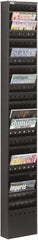 Safco - 10" Wide x 4" Deep x 65-1/2" High, 23 Compartments, Steel Magazine Rack - Black, 9-1/8" Compartment Width x 3/4" Compartment Depth x 10-3/8" Compartment Height - Exact Tooling