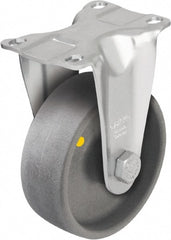 Blickle - 5" Diam x 1-9/16" Wide x 6-1/8" OAH Top Plate Mount Rigid Caster - Impact-Resistant Nylon, 400 Lb Capacity, Plain Bore Bearing, 3-5/8 x 2-1/2" Plate - Exact Tooling