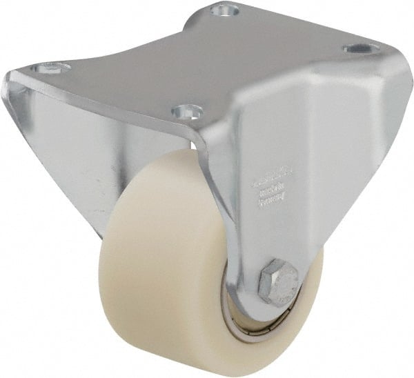 Blickle - 3" Diam x 1-37/64" Wide x 4-23/32" OAH Top Plate Mount Rigid Caster - Impact-Resistant Cast Nylon, 1,540 Lb Capacity, Ball Bearing, 3-15/16 x 3-3/8" Plate - Exact Tooling