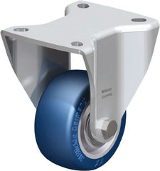 Blickle - 3" Diam x 1-37/64" Wide x 4-23/32" OAH Top Plate Mount Rigid Caster - Polyurethane-Elastomer Blickle Besthane, 506 Lb Capacity, Ball Bearing, 3-15/16 x 3-3/8" Plate - Exact Tooling