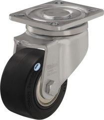 Blickle - 3" Diam x 1-29/64" Wide x 4-23/32" OAH Top Plate Mount Swivel Caster - Impact-Resistant Nylon, 770 Lb Capacity, Ball Bearing, 3-15/16 x 3-3/8" Plate - Exact Tooling