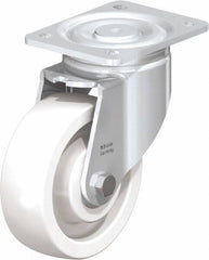 Blickle - 6" Diam x 1-31/32" Wide x 7-3/4" OAH Top Plate Mount Swivel Caster - Impact-Resistant Nylon, 1,760 Lb Capacity, Ball Bearing, 5-1/2 x 4-3/8" Plate - Exact Tooling
