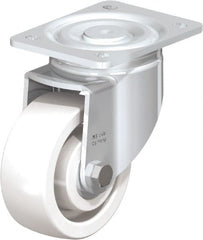 Blickle - 5" Diam x 1-31/32" Wide x 6-11/16" OAH Top Plate Mount Swivel Caster - Impact-Resistant Nylon, 1,650 Lb Capacity, Ball Bearing, 5-1/2 x 4-3/8" Plate - Exact Tooling