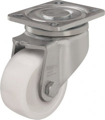 Blickle - 5" Diam x 1-29/64" Wide x 6-1/2" OAH Top Plate Mount Swivel Caster - Impact-Resistant Nylon, 1,540 Lb Capacity, Ball Bearing, 3-15/16 x 3-3/8" Plate - Exact Tooling