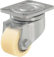 Blickle - 2-1/2" Diam x 1-37/64" Wide x 3-13/16" OAH Top Plate Mount Swivel Caster - Impact-Resistant Cast Nylon, 1,430 Lb Capacity, Ball Bearing, 3-15/16 x 3-3/8" Plate - Exact Tooling