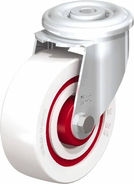 Blickle - 4" Diam x 1-3/8" Wide x 4-59/64" OAH Hollow Kingpin Mount Swivel Caster - Impact-Resistant Nylon, 330 Lb Capacity, Roller Bearing, Hollow Kingpin Stem - Exact Tooling