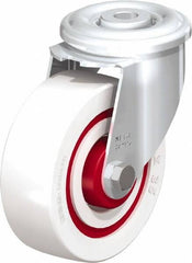 Blickle - 4" Diam x 1-3/8" Wide x 4-59/64" OAH Hollow Kingpin Mount Swivel Caster - Impact-Resistant Nylon, 330 Lb Capacity, Roller Bearing, Hollow Kingpin Stem - Exact Tooling