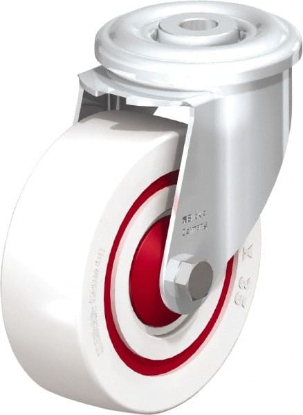 Blickle - 4" Diam x 1-3/8" Wide x 4-59/64" OAH Hollow Kingpin Mount Swivel Caster - Impact-Resistant Nylon, 330 Lb Capacity, Ball Bearing, Hollow Kingpin Stem - Exact Tooling