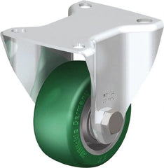 Blickle - 3" Diam x 1-9/16" Wide x 4-21/64" OAH Top Plate Mount Rigid Caster - Polyurethane-Elastomer Blickle Softhane, 506 Lb Capacity, Ball Bearing, 3-15/16 x 3-3/8" Plate - Exact Tooling