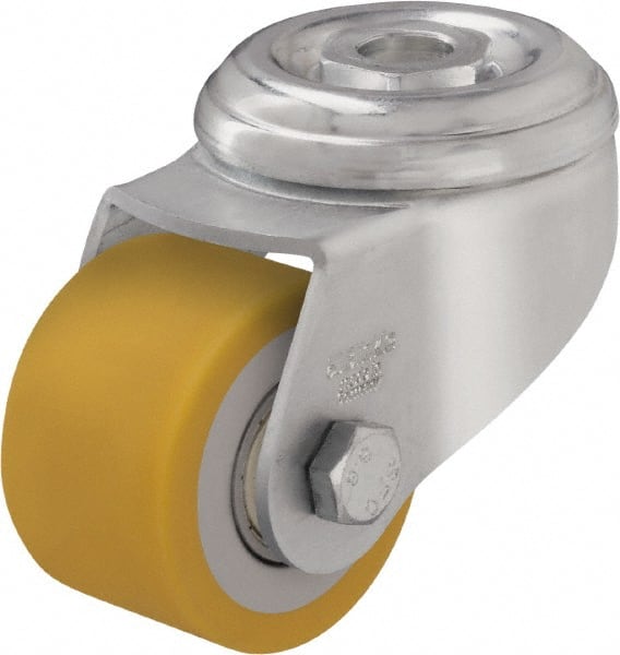 Blickle - 2" Diam x 1-19/64" Wide x 2-3/4" OAH Hollow Kingpin Mount Swivel Caster - Polyurethane-Elastomer Blickle Extrathane, 330 Lb Capacity, Ball Bearing, Hollow Kingpin Stem - Exact Tooling