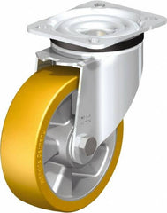 Blickle - 5" Diam x 1-9/16" Wide x 6-7/64" OAH Top Plate Mount Swivel Caster - Polyurethane-Elastomer Blickle Extrathane, 770 Lb Capacity, Ball Bearing, 3-15/16 x 3-3/8" Plate - Exact Tooling