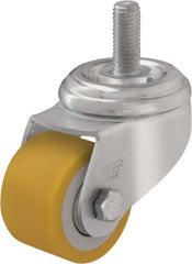 Blickle - 2" Diam x 1-19/64" Wide x 2-3/4" OAH Threaded Stem Mount Swivel Caster - Polyurethane-Elastomer Blickle Extrathane, 330 Lb Capacity, Ball Bearing, 1/2" Stem - Exact Tooling