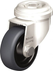 Blickle - 2" Diam x 3/4" Wide x 2-23/32" OAH Hollow Kingpin Mount Swivel Caster - Thermoplastic Rubber Elastomer (TPE), 110 Lb Capacity, Plain Bore Bearing, Hollow Kingpin Stem - Exact Tooling
