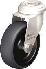 Blickle - 3" Diam x 63/64" Wide x 3-27/32" OAH Hollow Kingpin Mount Swivel Caster - Thermoplastic Rubber Elastomer (TPE), 165 Lb Capacity, Plain Bore Bearing, Hollow Kingpin Stem - Exact Tooling