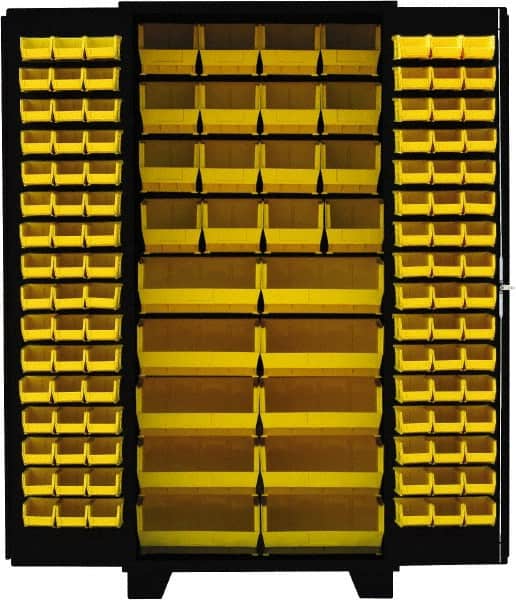 Jamco - 122 Bin Storage Cabinet - Steel, 36" Wide x 24" Deep x 78" High, Black - Exact Tooling