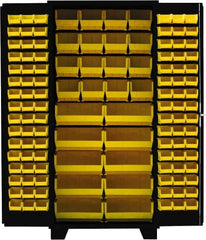 Jamco - 122 Bin Storage Cabinet - Steel, 36" Wide x 24" Deep x 78" High, Black - Exact Tooling