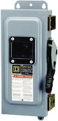 Square D - 30 Amp, 600 VAC/VDC, 3 Pole Nonfused Safety Switch - NEMA 12 & 3R, 10 hp at 600 VAC, 15 at 600 VDC (Single Phase), 30 hp at 600 VAC, 15 hp at 600 VDC (Triple Phase) - Exact Tooling