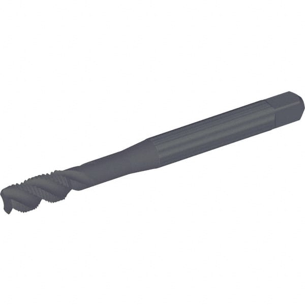 Kennametal - 1/4-28 UNF 3 Flute 2B Modified Bottoming Spiral Flute Tap - Vanadium High Speed Steel, Oxide Finish, 79.8mm OAL, Right Hand Flute, Right Hand Thread, Series T830 - Exact Tooling
