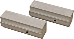 CarveSmart - 1-1/2" Wide x 2" High x 1-1/2" Thick, Flat/No Step Vise Jaw - Soft, Aluminum, Fixed Jaw, Compatible with 6" Vises - Exact Tooling