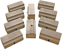 CarveSmart - 1-1/2" Wide x 2" High x 1-1/2" Thick, Flat/No Step Vise Jaw - Soft, Aluminum, Fixed Jaw, Compatible with 6" Vises - Exact Tooling