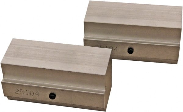 CarveSmart - 1-1/2" Wide x 2" High x 1-1/2" Thick, Flat/No Step Vise Jaw - Soft, Aluminum, Fixed Jaw, Compatible with 6" Vises - Exact Tooling