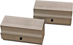 CarveSmart - 1-1/2" Wide x 2" High x 1-1/2" Thick, Flat/No Step Vise Jaw - Soft, Aluminum, Fixed Jaw, Compatible with 6" Vises - Exact Tooling