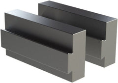 CarveSmart - 1" Wide x 2-1/4" High x 1" Thick, Flat/No Step Vise Jaw - Soft, Aluminum, Fixed Jaw, Compatible with 6" Vises - Exact Tooling