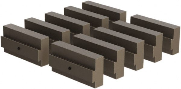 CarveSmart - 3/4" Wide x 2" High x 3/4" Thick, Flat/No Step Vise Jaw - Soft, Steel, Fixed Jaw, Compatible with 6" Vises - Exact Tooling