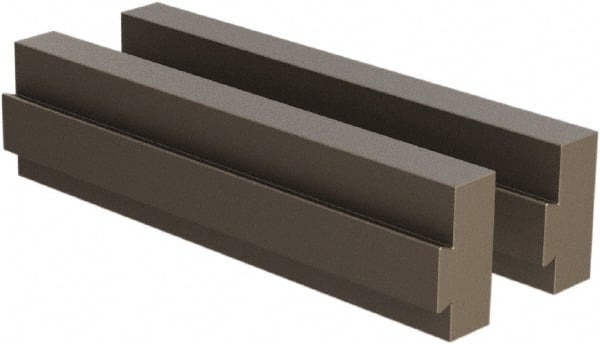 CarveSmart - 3/4" Wide x 2" High x 3/4" Thick, Flat/No Step Vise Jaw - Soft, Steel, Fixed Jaw, Compatible with 6" Vises - Exact Tooling