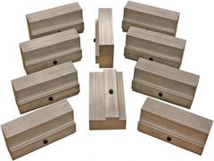 CarveSmart - 1" Wide x 2-1/4" High x 1" Thick, Flat/No Step Vise Jaw - Soft, Aluminum, Fixed Jaw, Compatible with 6" Vises - Exact Tooling