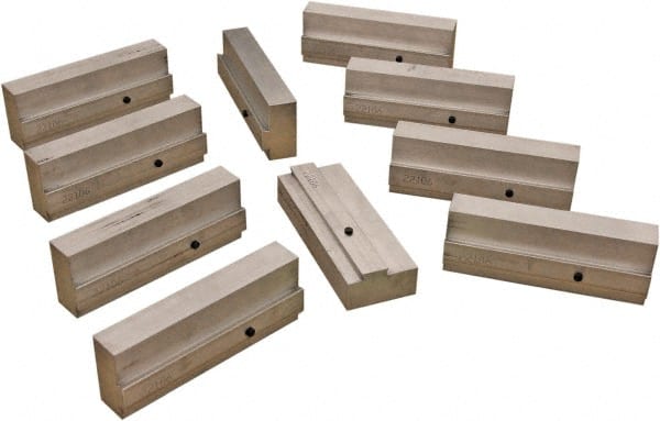 CarveSmart - 1" Wide x 2-1/4" High x 1" Thick, Flat/No Step Vise Jaw - Soft, Aluminum, Fixed Jaw, Compatible with 6" Vises - Exact Tooling