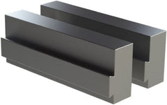 CarveSmart - 1" Wide x 2-1/4" High x 1" Thick, Flat/No Step Vise Jaw - Soft, Aluminum, Fixed Jaw, Compatible with 6" Vises - Exact Tooling